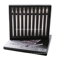 New Stainless Steel Open Flat Long Tattoo Tips Tubes Kit